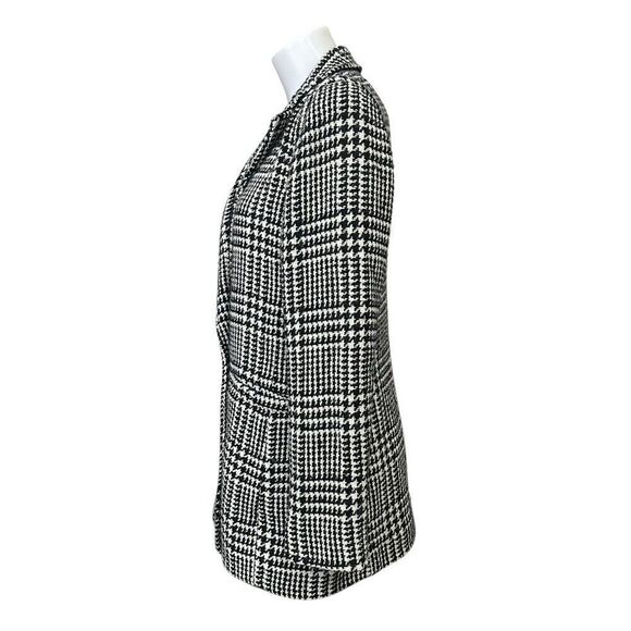 Talbots‎ Wool Blend Notched Collar Jacket Black White Plaid Double Breasted sz 6 - Picture 4 of 9